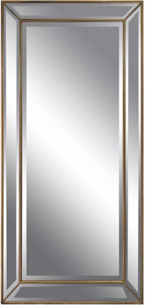 Espelho com Moldura Dourada Grande e Acabamento Bisotê