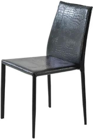 Cadeira Amanda Crocco 6606 em Metal PVC Preto - 32870 - Sun House