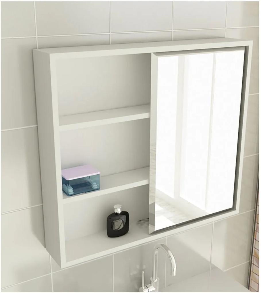 Espelheira para Banheiro Modelo 22 60 cm Branca Tomdo