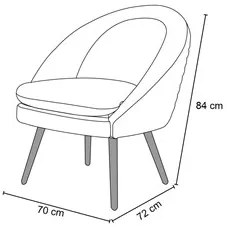 Poltrona Decorativa Pés Palito Rafa C-105 Linho Tressê Rosê - Domi