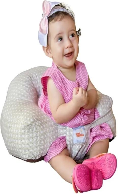 Almofada amamentação Baby Holder- Senta-bebê rosa  Grátis protetor de pescoço