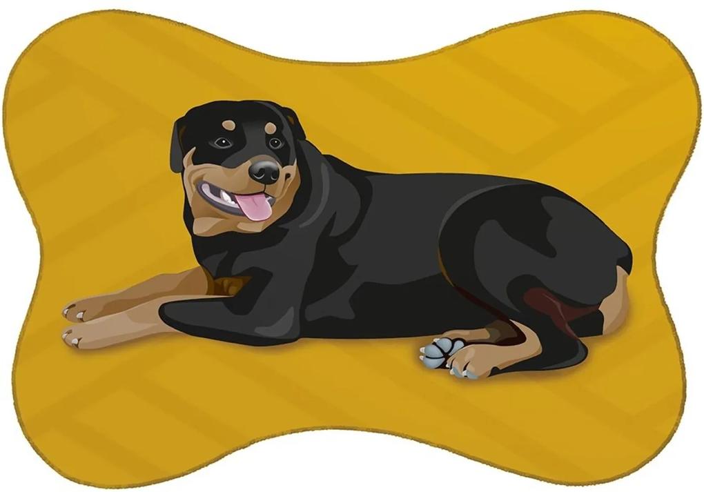 Tapete Mdecore PET Rottweiler Amarelo 46x33cm