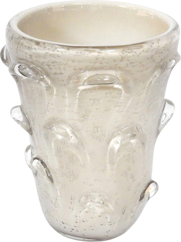 Vaso Decorativo em Vidro Bege - 17cm