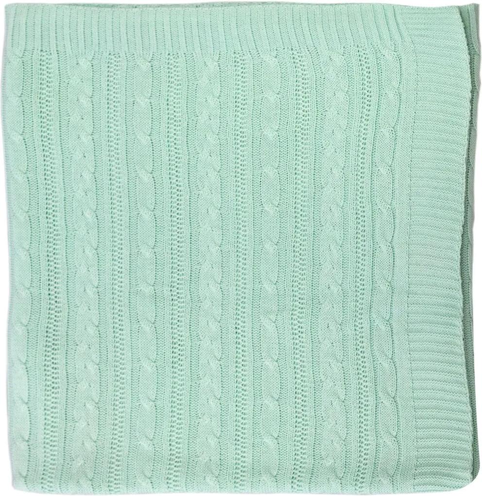 Cobertor Cobre Leito para Berço Tricot Verde Claro