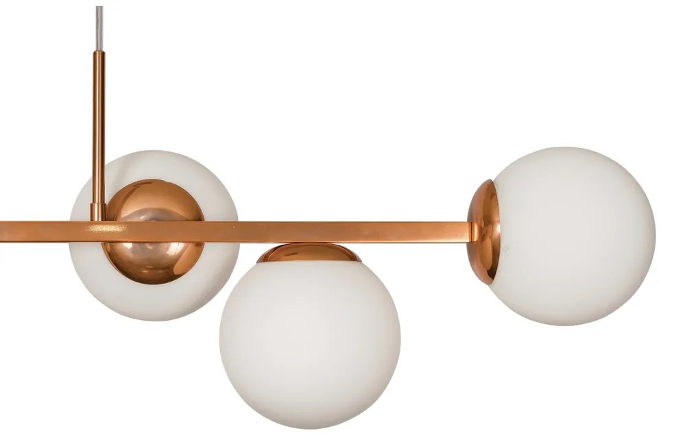 Pendente Mousse C/ 6 Globos 102Cm 6Xg9 / Cabos Cristal / Metal E Globo... (PT / AL-PV - Preto Texturizado / Aluminio Brilho Polido Verniz, FOSCO)