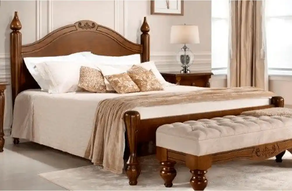 Cama de Casal Orleans Madeira Maciça Bedroom - Imagine Móveis - A Sua Loja  de Móveis de Madeira Maciça