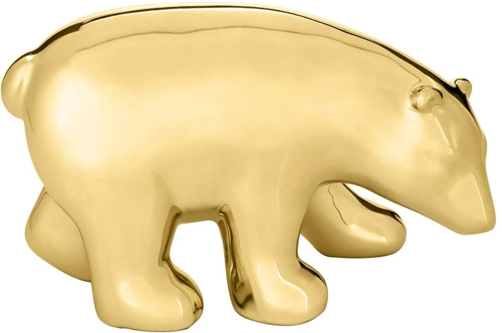 Urso Dourado Em Cerâmica Mart