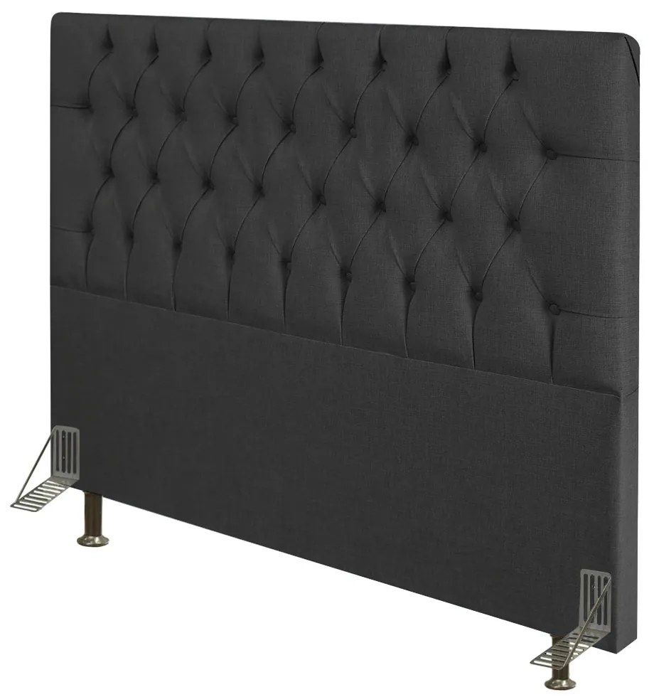 Cabeceira Diamante Para Cama Box Casal 140 cm Linho - D'Rossi - Grafite