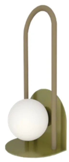 Arandela Graça 19X41X19Cm 01Xg9 Globo 10Cm - Usina 90041/1 (BT / CB-P - Branco Texturizado / Cobre Brilho Polido, Branco (Fosco))