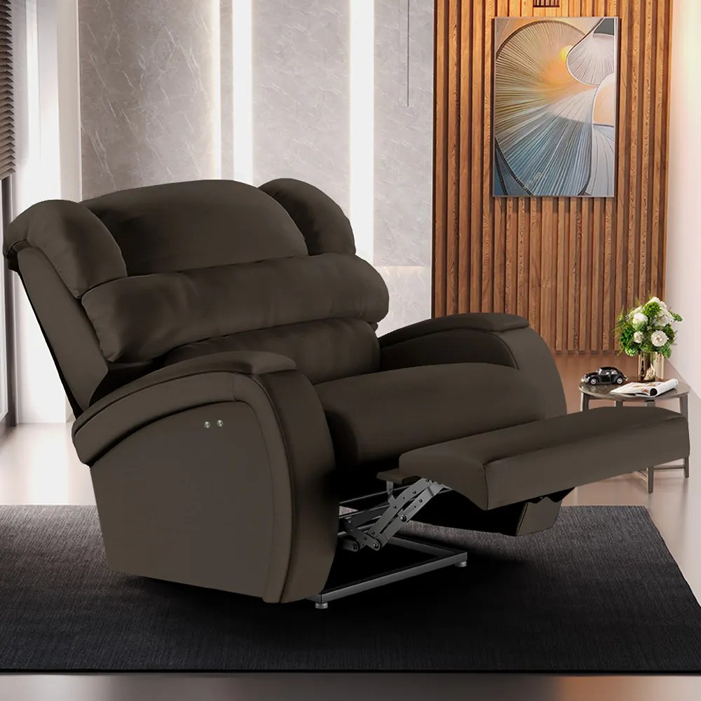 Poltrona do Papai Reclinável Napoli Power Touch Massagem PU F FH1 - D'Rossi - Marrom