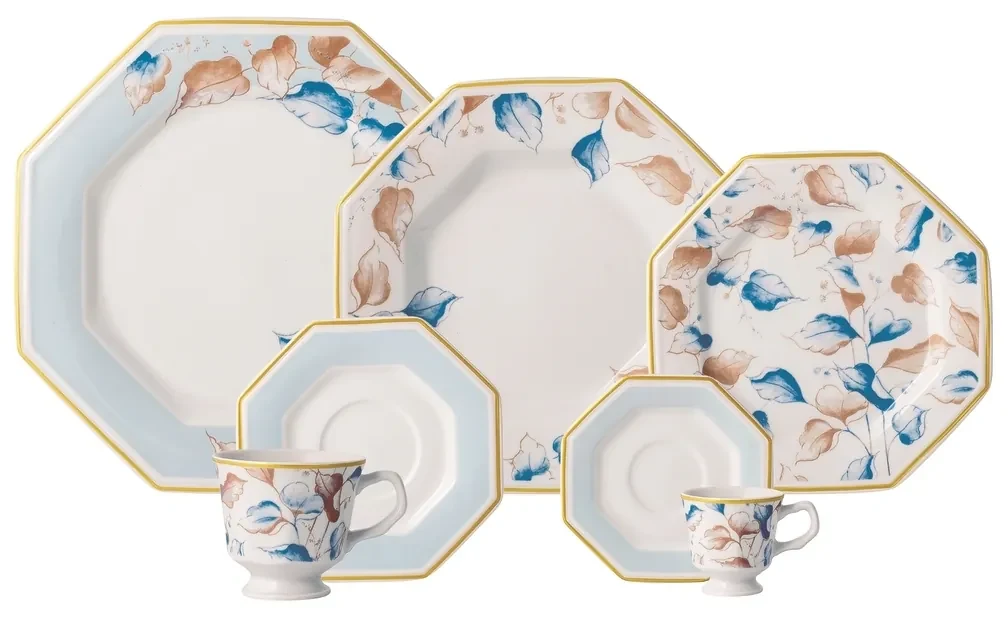 Aparelho de Jantar Chá e Café 42 Peças Porcelana Schmidt - Dec