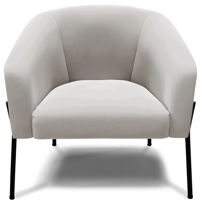 Poltrona Decorativa Pé de Ferro Preto Kit 2 Stella Veludo Cinza D03 - D'Rossi