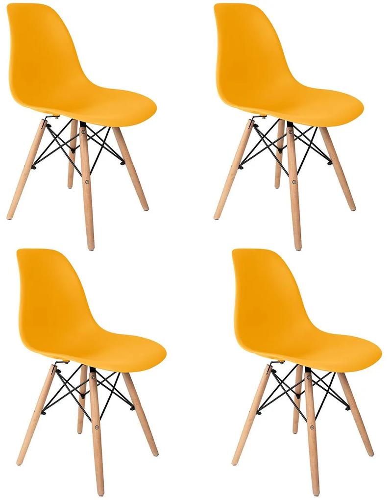 Conjunto 4 Cadeiras Eames Amarela Dsw - Concept