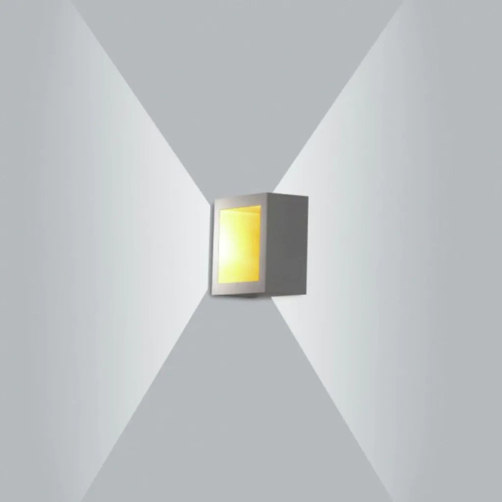 Arandela Puch Quadrada Interna 1Xpci Led 5W 10X5X10Cm | Usina 5744/10 (BT - Branco Texturizado, 110V)