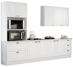 Cozinha Modulada Completa 271cm 5 Peças 9 Portas 100% MDF Americana Br