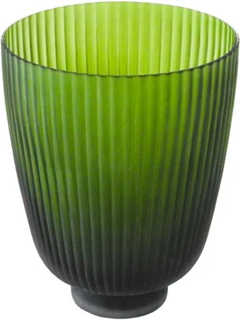 Vaso Decorativo em Vidro na Cor Verde - 22x17cm