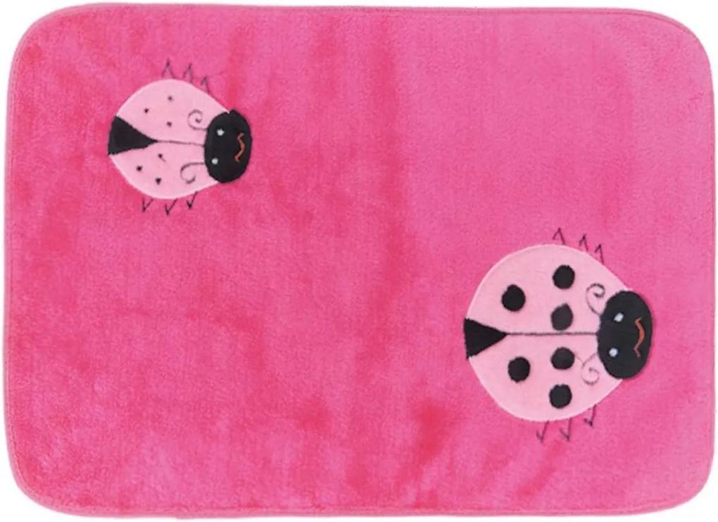 Tapete Infantil Retangular Joaninha - 68cm x 48cm - Pink