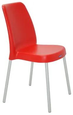 Cadeira Tramontina Vanda Vermelha em Polipropileno com Pernas em Alumínio