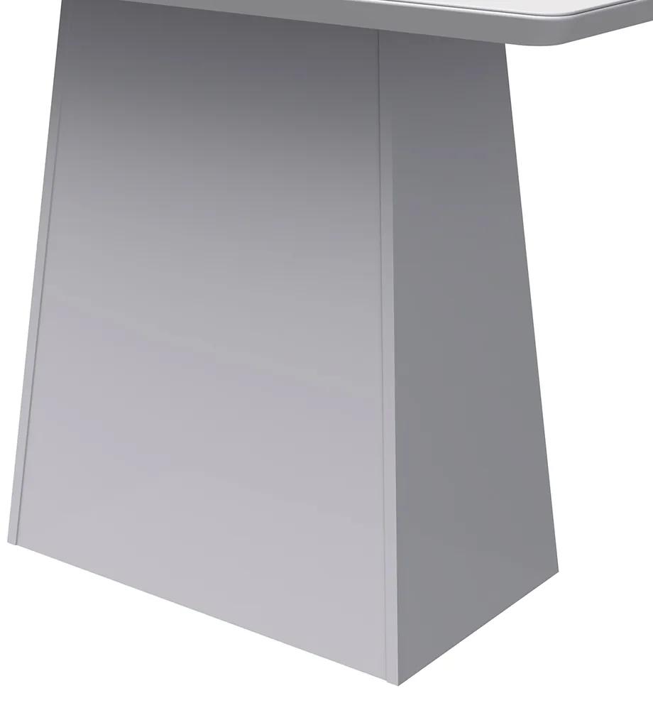 Mesa de Jantar Retangular Tampo com Vidro Bella 120 cm Off White - D'Rossi