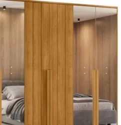 Guarda Roupa Casal 278cm 6 Portas 8 Espelhos Zac Cinamomo Z10 - Mpozen