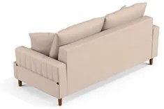 Sofá Living 3 Lugares 200cm com Almofadas Veras D05 Suede Bege - Mpoze