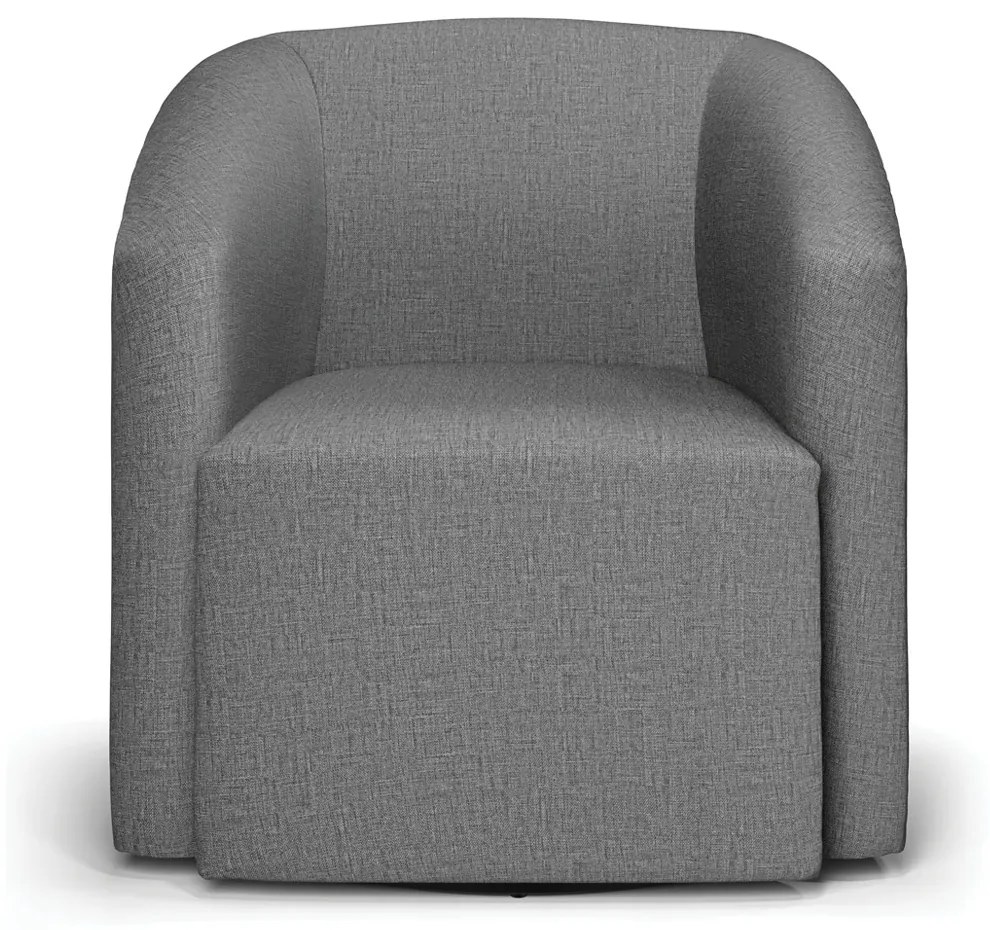 Poltrona Decorativa Base Giratória Stella Max Linho D03 - D'Rossi - A26 Grafite