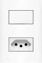 Conjunto Interruptor Iriel Impéria Simples + Tomada 10A Branco