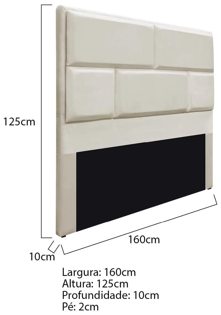 Cabeceira Queen Brick P02 160 cm para cama Box Linho - ADJ Decor