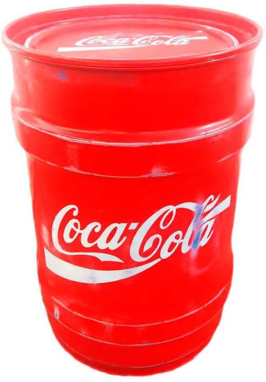Tambor Decorativo Pequeno Coca Cola Vermelho