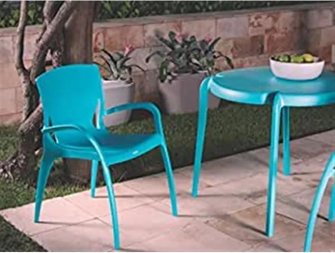 Cadeira Tramontina Clarice Azul com Braços em Polipropileno e Fibra de Vidro Tramontina 92040070