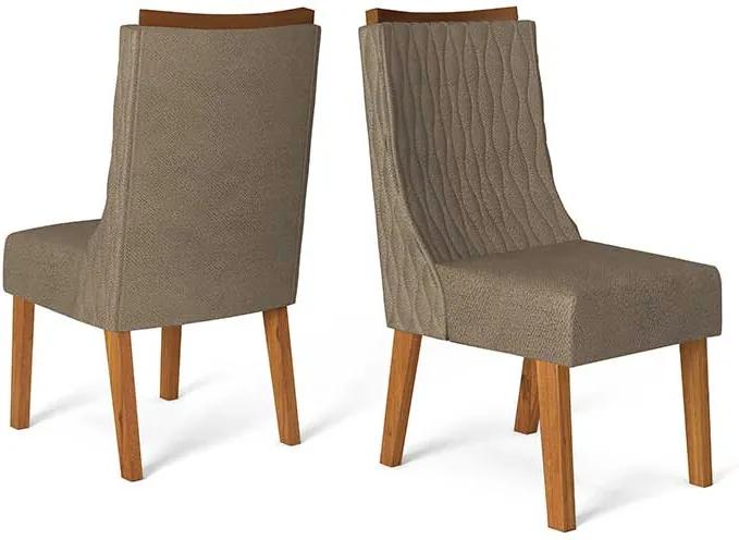 Conjunto 2 Cadeiras Amélia Rústico Terrara Tecido Pecan