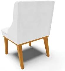 Kit 4 Cadeiras Estofadas Base Fixa de Madeira Castanho Lia Sintético P