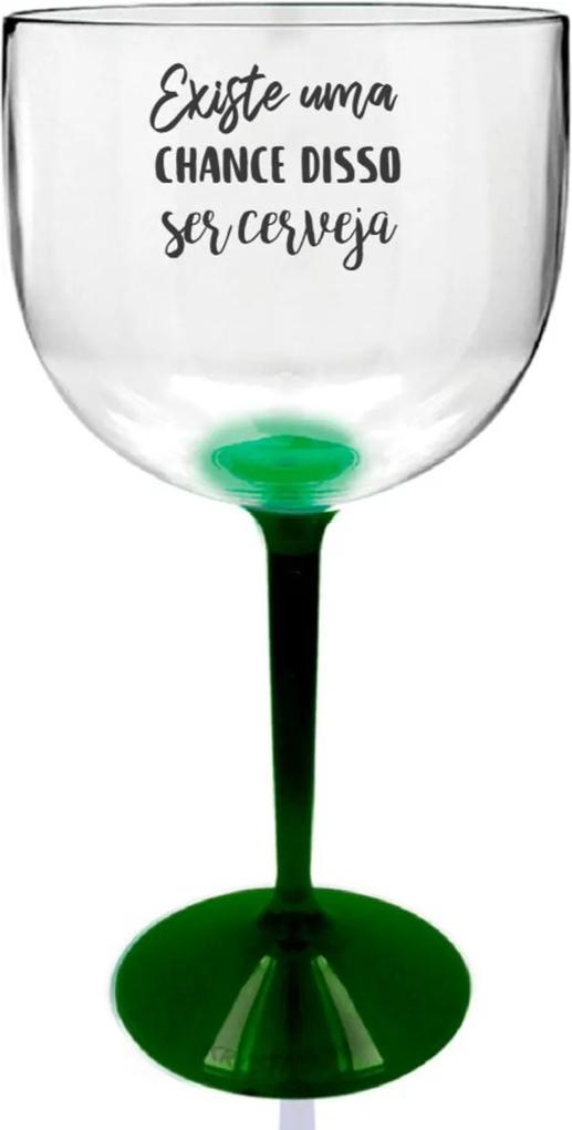 Taça Gin Transparente Com Base Verde Personalizada Para Live
