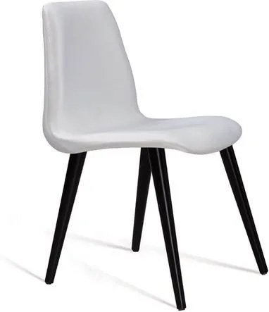 Cadeira Estofada Eames em Veludo com Pés Palito - Off White