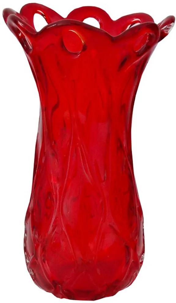 Vaso em Murano Vermelho 37 x 20 Cm