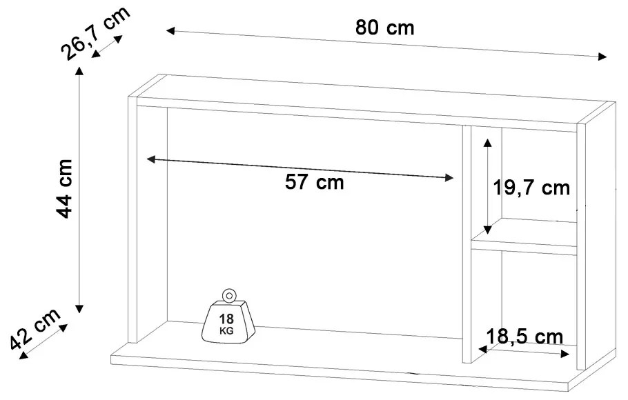 Suporte Microondas com 2 Nichos em MDP Suspenso Zain 80cm M12 - D'Rossi - Grafite