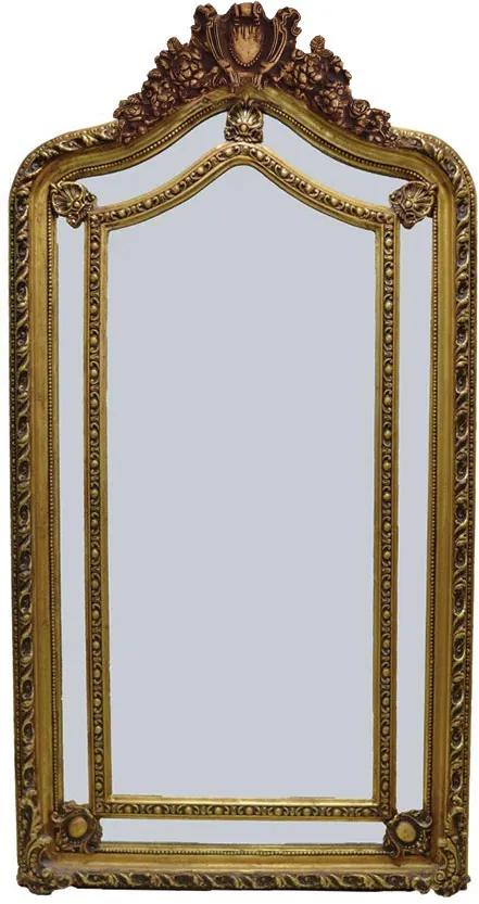 Espelho Decorativo Clássico com Moldura Dourada - 190x90x6cm