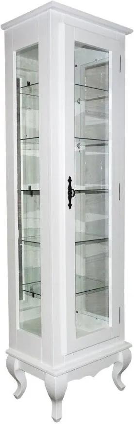 Cristaleira com Espelho + 5 Prateleiras De Vidro Branca - Wood Prime Biomóvel 962322