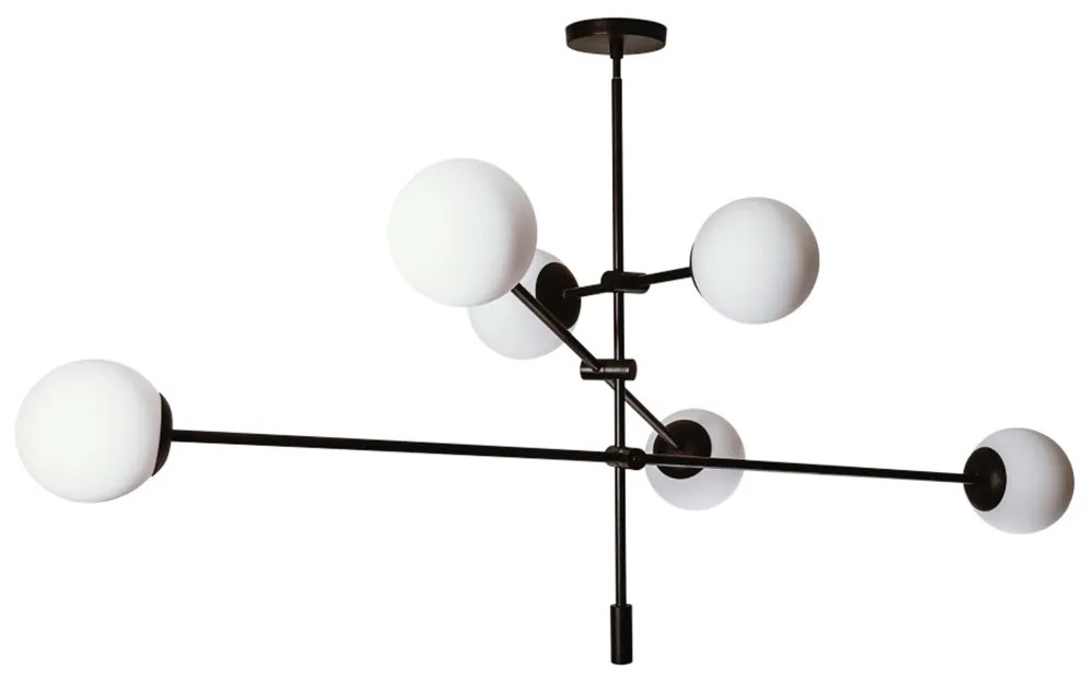 Pendente Bloss C/ 6 Globos Ø128X87,5X92Cm 6L E27 Mini Metal E Globo Ø1... (MR-T / CB-M - Marrom Text + Cobre Metálico, FOSCO)