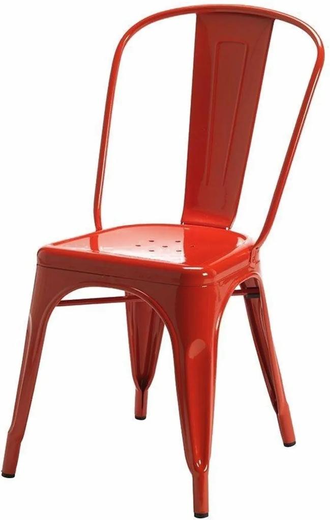 Cadeira Tolix Xavier Pauchard em Aço Vermelha