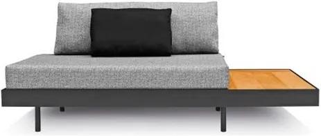Sofa Maestro Cinza com Mesa Lateral Base Cumaru e Aluminio Grafite 1,80 MT (LARG) - 50634 Sun House