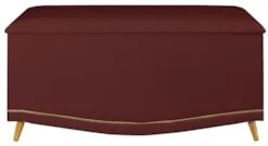 Calçadeira Baú Solteiro 90cm com Tachas Imperial J02 Veludo Bordô - Mp