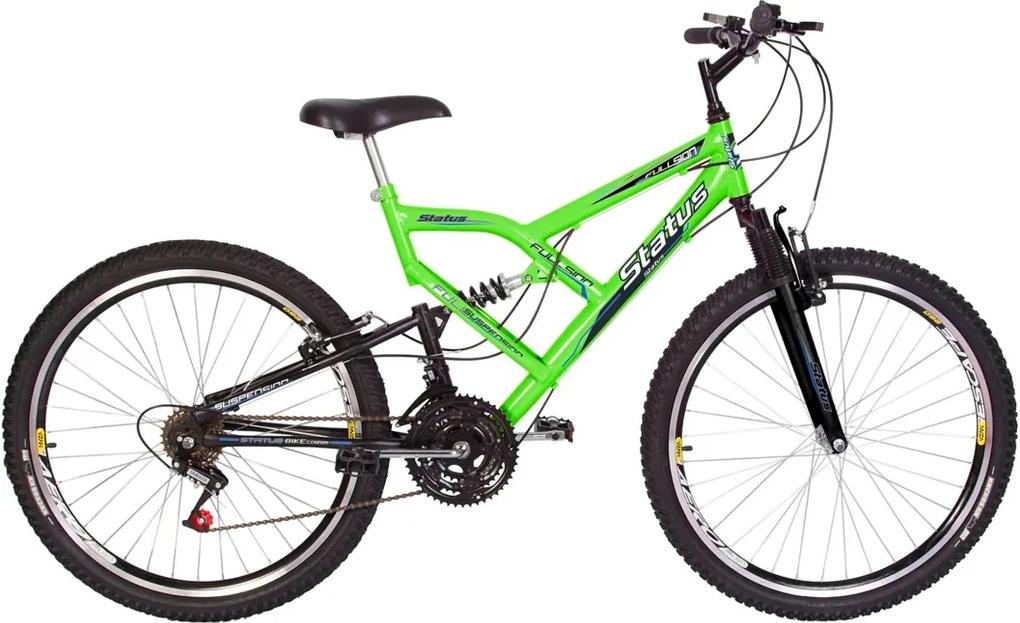 Bicicleta Status Bike Aro 26 18v Dupla Suspensão - Verde
