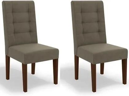 Kit 2 Cadeiras CAD111 para Sala de Jantar Walnut/Morel - Kappesberg
