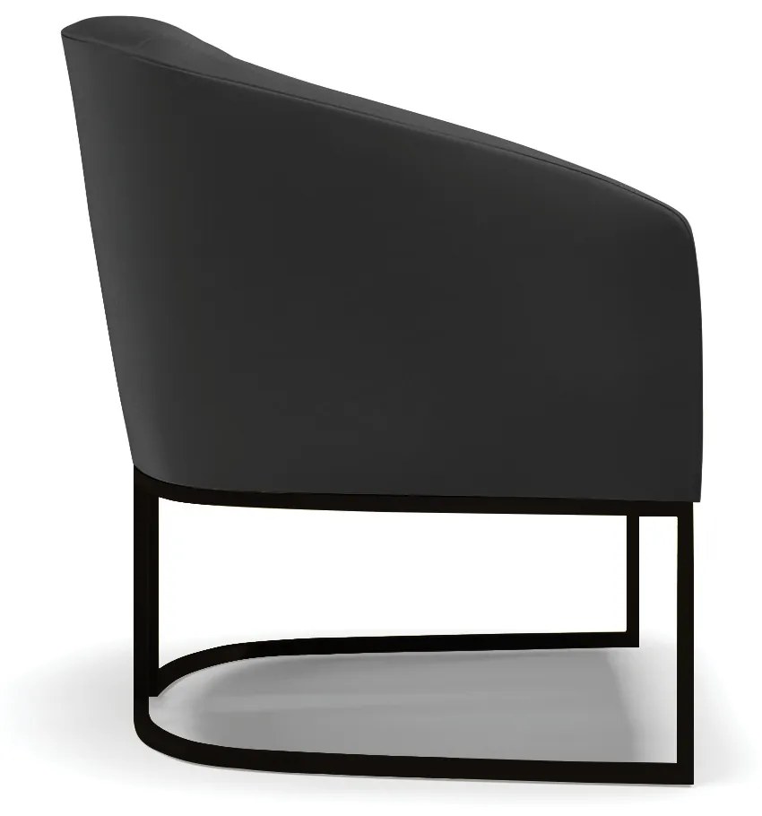 Poltrona Decorativa Industrial Preto Stella Sintético D03 - D'Rossi - Preto