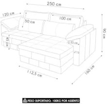 Sofá Retrátil 3 Lugares Para Sala 250cm Dijon Couro Mel S07 - Mpozenat
