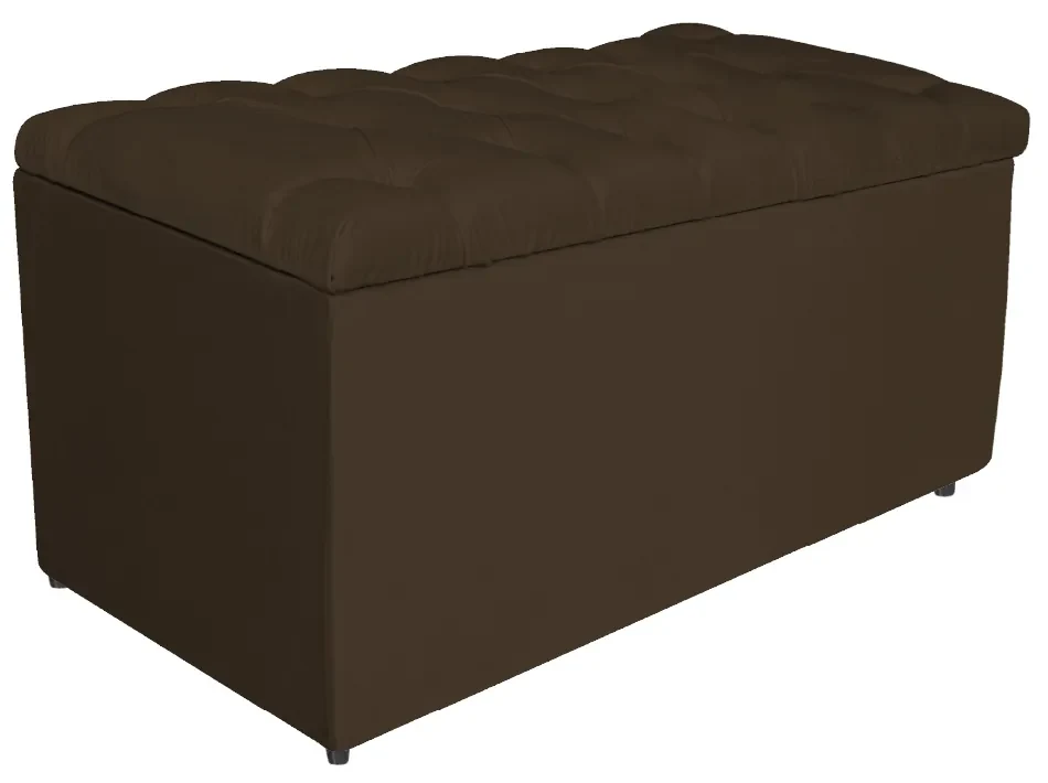 Kit Cabeceira e Calçadeira Liverpool 90 cm Solteiro Suede Marrom - ADJ Decor