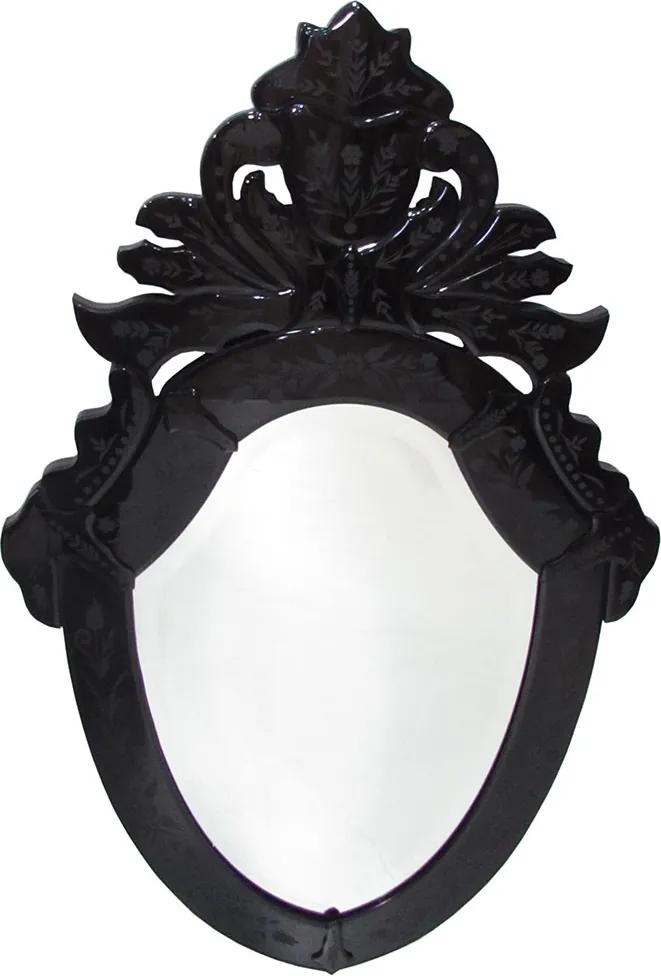 Espelho Veneziano de Moldura Escura com Peças Bisotadas - 80x50cm