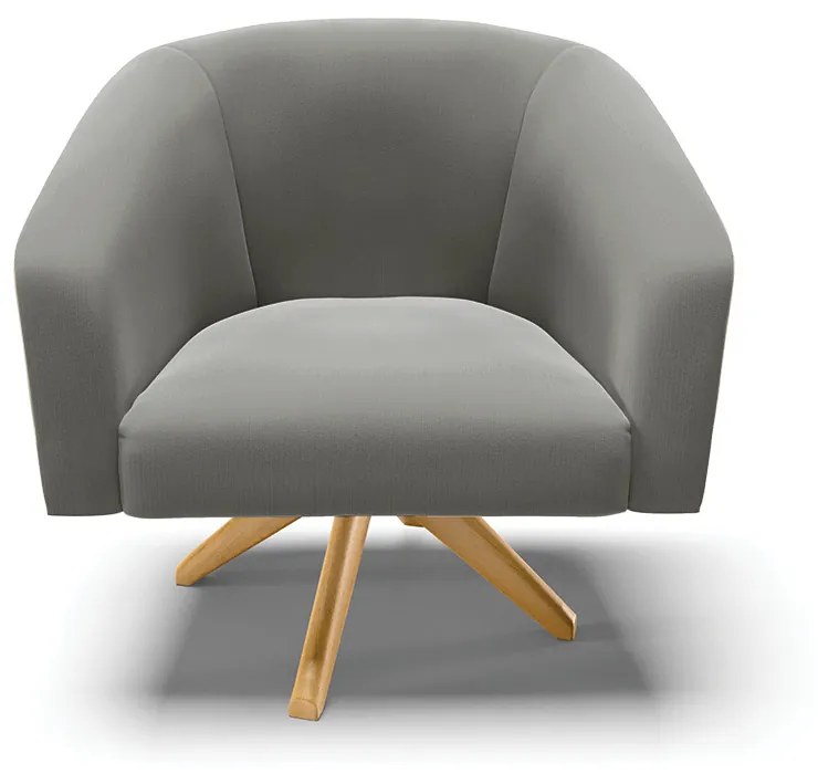 Poltrona Decorativa Giratória MA30 Kit 2 Stella Suede Grafite D03 - D'Rossi