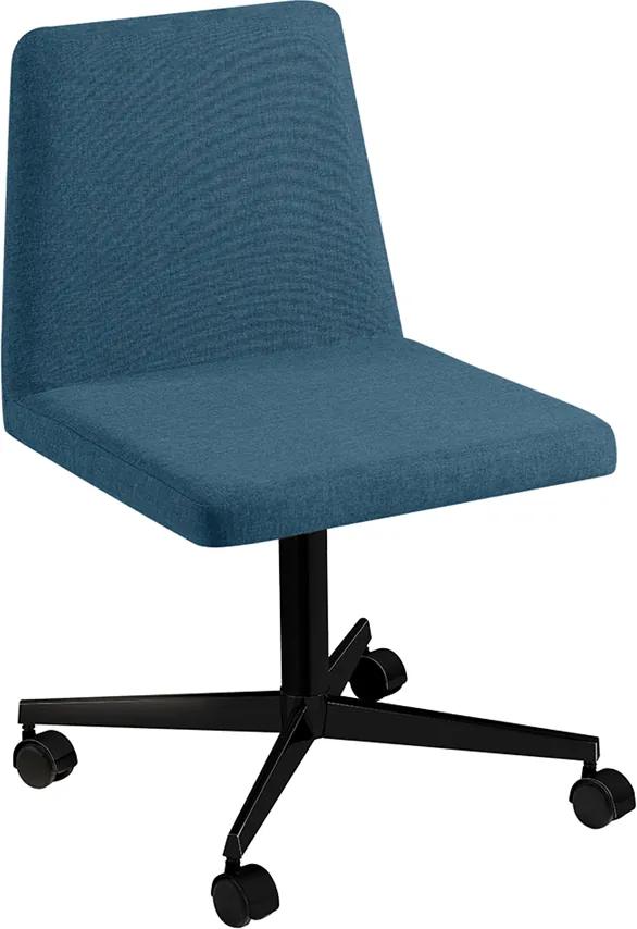 Cadeira de Escritório Alcatabe Giratória Linho Azul / Preto